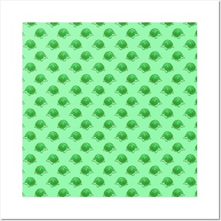 Green Turtle Pattern Posters and Art